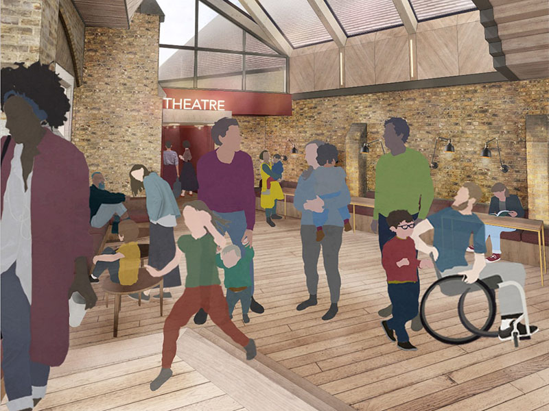 An indicative design of Jacksons Lane’s café and foyer space crop for web